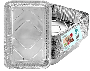 Chảo Tráng Bạc Khay Đựng Thức Ăn Giấy Bạc Tròn Hình Chữ Nhật Dùng Một Lần Cỡ 9X13 Nửa Có Nắp 10 Gói 20 Gói 25 Gói 50 Gói - Product Image 3