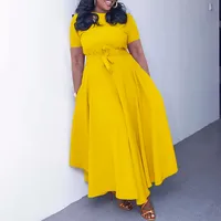 Robe pour femmes grandes tailles, design estival élégant avec détail de nœud, disponible en plusieurs couleurs, vente en gros avec faible MOQ