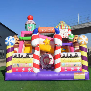 บ้านเด้งขนมหวานสำหรับขายบ้านเด้งปราสาทเป่าลมสีชมพูบ้านเด้ง