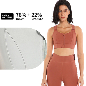 Haute qualité élasthanne couleur unie bretelles réglables loisirs soutien-gorge de <span class=keywords><strong>sport</strong></span> <span class=keywords><strong>fort</strong></span> pour les femmes en cours d'exécution entraînement et Fitness - Product Image 4