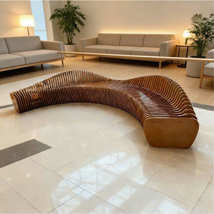 Banco de Madera Personalizado Y513 para Jardín o Parque, Asiento Lateral Decorativo para Interiores, Ideal para Áreas de Descanso al Aire Libre, Cafeterías, Balcones - Product Image 4