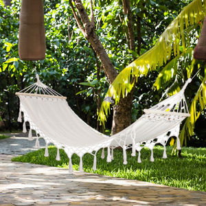 Modern eğlence hamak salıncak sandalye püsküller ile sağlam ve dayanıklı pamuk halatlar kamp hamak - Product Image 3