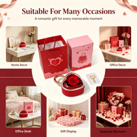 Boîte à bijoux en fleurs préservées faites à la main, prix d'usine, cadeau de mariage éternel et durable, cadeau pour femmes, Saint-Valentin, Noël, Nouvel An