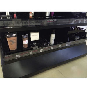 Espositore cosmetico nero Multi-livello personalizzabile in fabbrica ideale per la vetrina dei prodotti di trucco al dettaglio - Product Image 3
