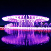 Fuente de Agua Musical Moderna y Ecológica de Acero Inoxidable para Exteriores, con Luces LED, de Grado Comercial para Parques, Modelo Water Faery