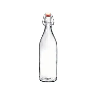Стеклянные бутылки с раскрывающейся крышкой объемом 32 унции/1 литр, стеклянные бутылки с пробкой, бутылки для воды с откидной крышкой