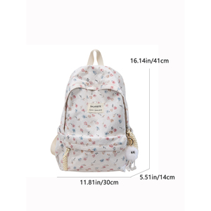 Mochila Casual con Cierre para Mujer, Diseño Floral, Forro de Poliéster, Ligera, para la Escuela o Uso Diario - Product Image 6