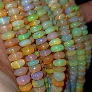 Opalite d'Éthiopie Welo, pierres précieuses naturelles, perles lisses, qualité exceptionnelle certifiée, prix de gros par carat, fabrication de bijoux - Product Image 3