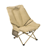 Chaise de jardin pliable et portable en acier carbone avec assise rembourrée en tissu Oxford pour l'extérieur, le camping, la plage et la pêche