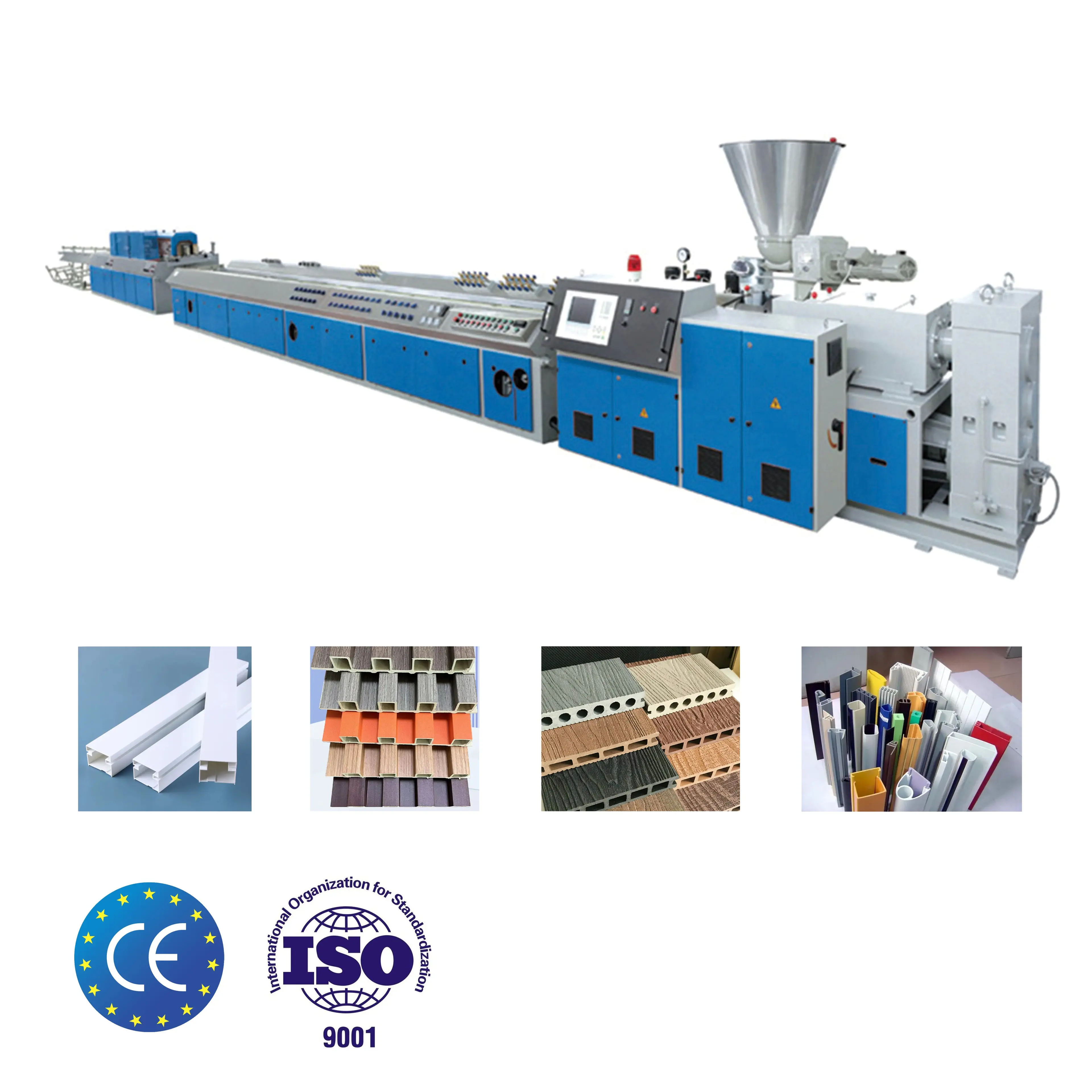 PVC Wood Composite WPC Decking Board Machine Manufacturer For PVC WPC Wood Plastic Composite Profile or Board Extruder