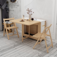 Ensemble de Table à manger pliable en bois massif, ensemble chaise, 2 pièces