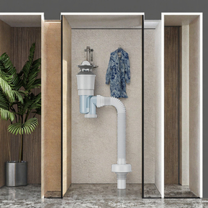 KAWAL Siphon de lavabo en P-Trap de conception moderne Siphon flexible en plastique pour les déchets de salle de bain et de cuisine <span class=keywords><strong>anti</strong></span>-odeurs Accessoires de cuisine - Product Image 3