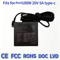 Adaptateur secteur pour ordinateur portable USB Type-C carré 100W 20V 5A compatible avec ASUS ZenBook Pro Vivobook Pro Flip Notebook