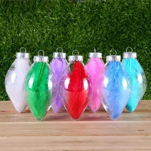 Lâmpada de luz criativa em atacado, transparente, bola de natal, árvore de natal, pingente de pena, decoração de natal