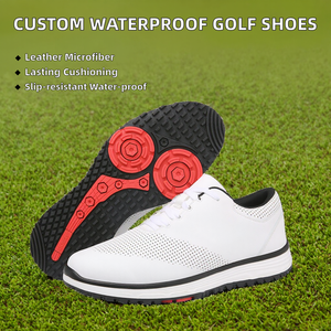 Zapatos de Golf de Microfibra y Cuero Impermeables Antideslizantes con Excelente Amortiguación de Larga Duración, Oferta OEM Personalizada de Fábrica para Verano y Otoño - Product Image 2