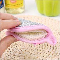 Éponge à vaisselle double face pour ménage, outils de cuisine réutilisables, brosse pour laver la vaisselle
