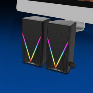 Altavoz para Juegos E-1062 de Alta Calidad con Cable para Computadora, Graves Potentes, Iluminación LED RGB, Sonido Envolvente Estéreo 3D, Altavoz para Juegos de Escritorio de 2 Piezas - Product Image 2