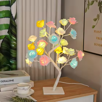 Lampe de table 24 LED avec prise USB pour arbre de rose, veilleuse à fleurs féeriques pour la fête à la maison, Noël, mariage, enfants