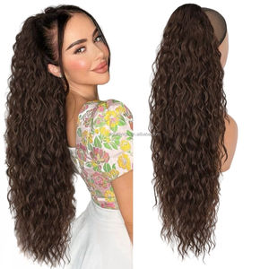 الأكثر مبيعًا أوروبا وأمريكا 30 بوصة طويلة رقيق لفة الذرة مخلب ذيل الحصان موجة المياه ذيل الحصان ذيل الحصان الشعر الاصطناعية للنساء - Product Image 1