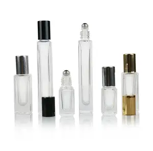 Empty clear essential oil bottle 3ml 5ml 10ml skincare perfume thickened bottom roll on glass bottle