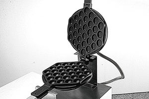 Machine à gaufres bulles professionnelle électrique à revêtement antiadhésif, simple tête, réglable, pour cornets à œufs, avec minuterie, pour stand alimentaire - Product Image 3