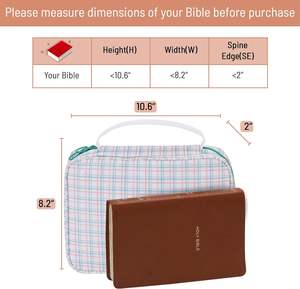 Échantillon gratuit : Housse de Bible exceptionnelle pour femmes, grande housse de Bible ou étui de transport pour livre avec poche zippée, directement de l'usine. - Product Image 4