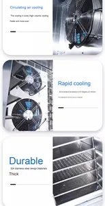Mesin Freezer cepat udara komersial industri Ultra rendah temperatur-45 ℃ 3 nampan tipe Freezer pelat pendingin udara kejut cepat - Product Image 4
