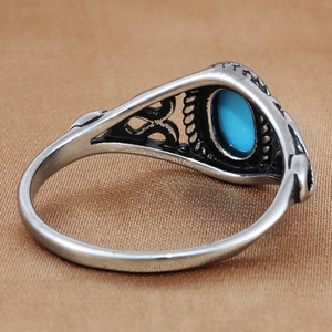 Men's Stainless Steel Oval Black Stone <b>Ring</b> Retro Punk Style Bezel Setting Everyday Wear Size 28 - Product Image 2