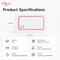 Carte de visite professionnelle en PVC personnalisée NFC 213 215 216 programmable, puce 1k, carte de membre pour avis d'hôtel, colorée, étanche, ZDF RFID 13.56MHz