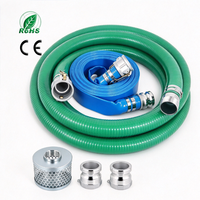 Kit de tuyau de transfert d'eau en PVC (inclut un tuyau d'aspiration, un tuyau plat, des raccords à embout rentrant et une vanne à pied avec filtre)