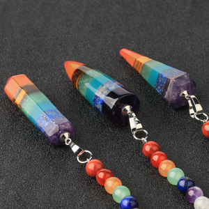 Охрана окружающей среды амулет металлический цинковый сплав семь 7 Чакра каменные бусины брелок кулон - Product Image 4