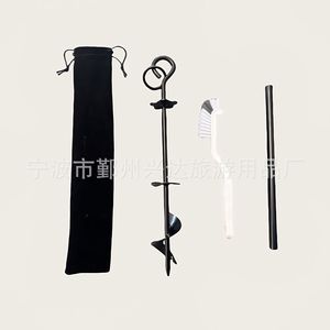 Kit de fixation pour camping en plein air Xingda : Kit de chevilles de tente, ancrages de sol métalliques et jeu de forets spirale 42.5x6.5x6.5, emballage papier - Product Image 2