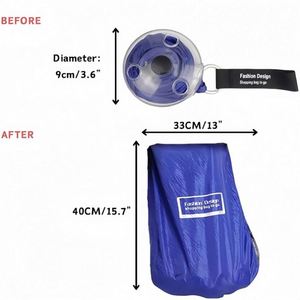 <b>Creative</b> Round Foldable Shopping Bag Portable Reusable Grocery Tote with Retractable Storage for Supermarket Shopping - Product Image 2
