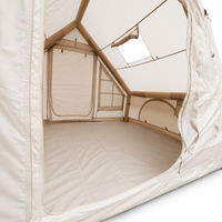 Tente Gonflable Compacte 6,3 m² Colonne d'Air Standard Oxford 210D Kaki 3-4 Personnes Famille Portable Facile à Monter Glamping Camping