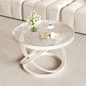 Mesa <span class=keywords><strong>de</strong></span> centro crema <span class=keywords><strong>de</strong></span> estilo italiano, diseño minimalista moderno, <span class=keywords><strong>Cara</strong></span> <span class=keywords><strong>de</strong></span> vidrio templado Simple, muebles creativos para sala <span class=keywords><strong>de</strong></span> estar para uso doméstico - Product Image 1