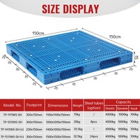 Palette en plastique à double face empilable pour entrepôt, palette en plastique HDPE robuste pour usage industriel