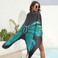 Robe de plage maxi sexy de style européen et américain pour femmes, impression numérique époustouflante, motif floral, séchage rapide