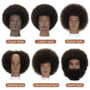 Support trépied pour perruque avec tête de mannequin en cheveux naturels - Product Image 1