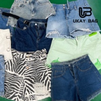 Vêtements d'été d'occasion pour femmes en gros – Shorts en jean usagés, jeans décontractés, styles variés, tendance, haute qualité, friperie en vrac