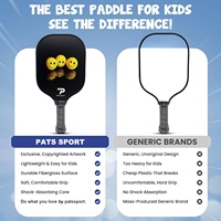 Raquette de pickleball pour enfants PATSSPORT OEM légère en fibre de verre avec noyau en nid d'abeille, approuvée pour l'entraînement, logo personnalisable, impression UV