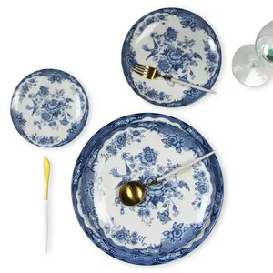 Jiakun cerámica platos de cena real hueso cena hecho en china de Porcelana vintage juegos de cena