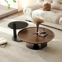 Cadre en bois massif avec base en métal Ensemble de table basse nordique simple Mobilier de table centrale italienne moderne pour salon hôtel villa