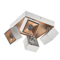 Plafonnier encastré moderne avec quatre downlights LED réglables Installation intérieure du salon pour le bureau