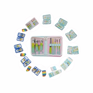 Ensemble de manucure vert dégradé 9 pièces ensemble de coupe-ongles outils de pédicure coupe-ongles Kit de soins personnels outils de beauté <span class=keywords><strong>sans</strong></span> sac à <span class=keywords><strong>fermeture</strong></span> éclair - Product Image 2