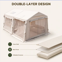 Tente Gonflable Portable SHUNYUAN à Prix d'Usine, Grande, Imperméable, Quatre Saisons, Double Couche, en Toile, Deux Chambres et Salon, Montage Rapide