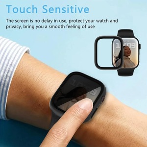 Protector de Pantalla de Vidrio Templado <span class=keywords><strong>2</strong></span> en 1 Anti-Espía y Anti-Arañazos, Funda Protectora para Reloj Compatible con <span class=keywords><strong>Apple</strong></span> <span class=keywords><strong>Watch</strong></span> 40 42 45 44mm 46mm 49mm - Product Image 5