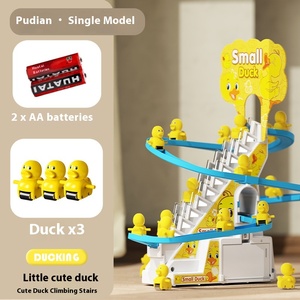 Petit canard automatique jaune <span class=keywords><strong>monte</strong></span> les escaliers et descend la glissière piste de canard électrique lumières de musique jouets pour enfants - Product Image 6