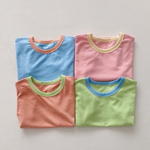 New Style Summer Baby Clothing Sets Male and Female Foreign Style Plaidsuit with Contrast Colors for <strong>Kids</strong> - Product Image 3