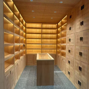 Vitrine à cigares électrique à LED en bois de cèdre espagnol avec serrure intelligente, température et humidité réglables, personnalisable - Product Image 4