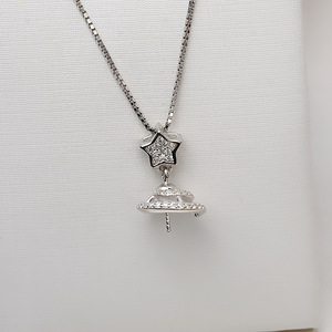 S925 Silver DIY Jewelry Accessories Big Baotou Pendant 11-13 <b>Pearl</b> Pendant Empty Tray Trendy 778 Semi-Finished for <b>Loose</b> <b>Pearls</b> - Product Image 4